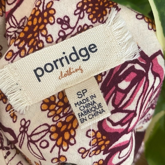 NWT Porridge Bergen Buttondown Top Anthropologie Wine Floral - Picture 11 of 12